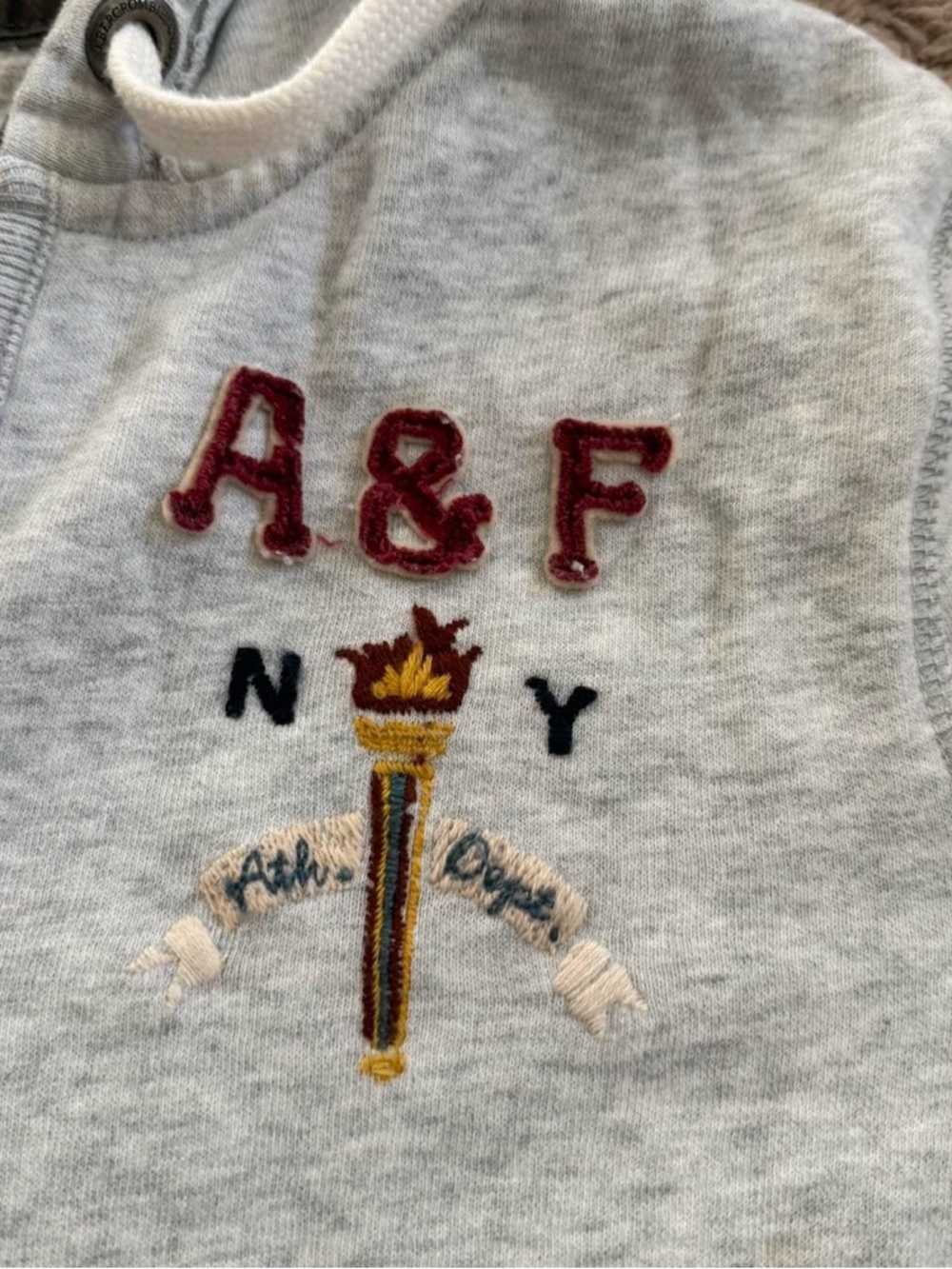Abercrombie & Fitch Womens Light Gray Zip-Up Hoodie - Picture 2 of 7